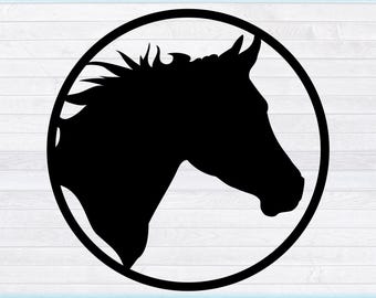 Horse Head Silhouette SVG Bundle: Farm Animal Designs (Digital Download)