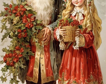 Vintage Santa Rice Paper | Victorian Christmas Decoupage Paper | Christmas Rice Paper | Santa Claus Craft Paper | A4 Decoupage Sheet