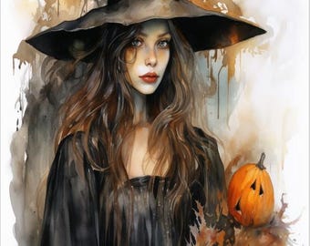 Halloween Witch Rice Paper for Decoupage, A4/A3 Size