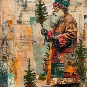 Rice paper for decoupage with a Christmas  theme in A4 and A3 sizes Papiery ryżowe xmas Santa Claus Christmas ornament angels decoupage