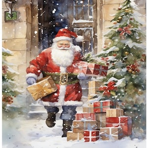 Rice paper for decoupage with a Christmas  theme in A4 and A3 sizes Papiery ryżowe xmas Santa Claus Christmas ornament angels decoupage