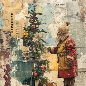Rice paper for decoupage with a Christmas  theme in A4 and A3 sizes Papiery ryżowe xmas Santa Claus Christmas ornament angels decoupage