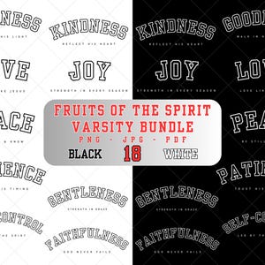 Fruits of the Spirit Varsity Design Bundle (Digital Download)