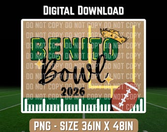 Plantilla de pancarta de Benito Bowl / Pancarta de fútbol de Bad Bunny / Pancarta para fiesta del día del partido de fútbol / Descarga digital / Letrero de fútbol de 36 x 48