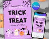 Editable Halloween Birthday Invitation | Trick or Treat Party Canva Template | Digital Download