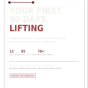 90-Day Beginner Strength Program | Powerlifting Technique Guide (PDF Download)