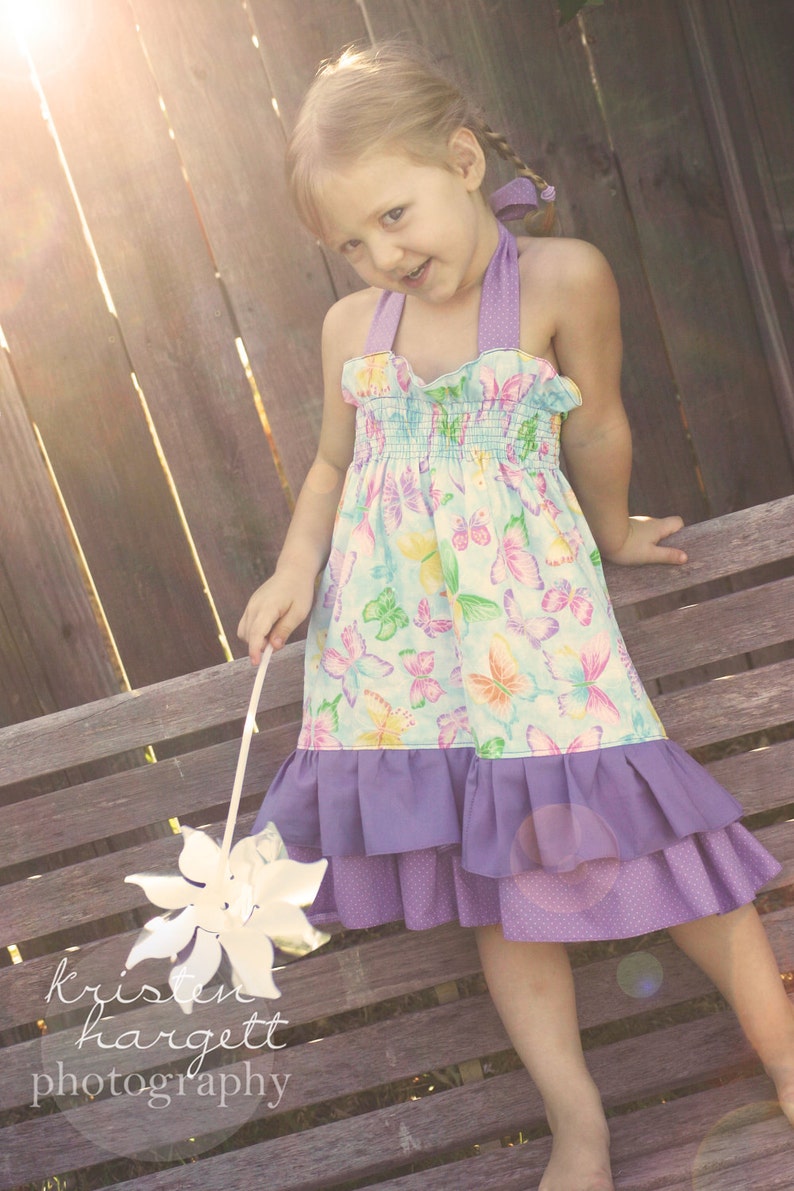Girls Maxi Dress PDF 3 strap & hem options and a skirt size 12m-10 Instant Download, no waiting image 4