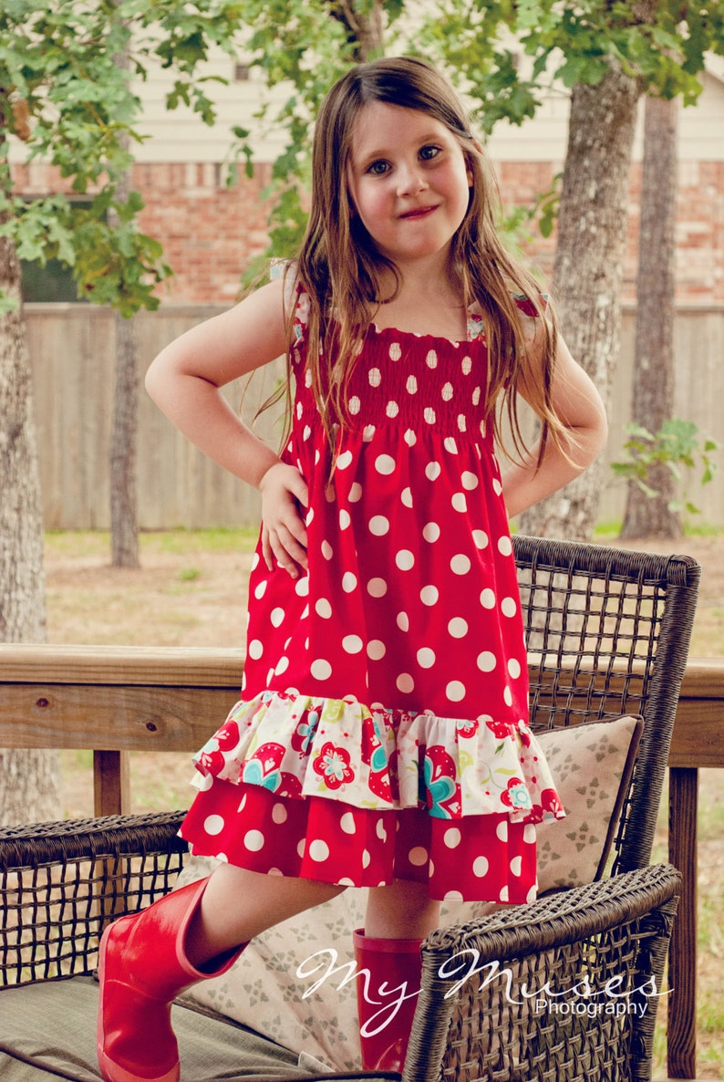 Girls Maxi Dress PDF 3 strap & hem options and a skirt size 12m-10 Instant Download, no waiting image 3