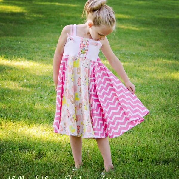 Boardwalk PDF Pattern Twirl Jumper Dress sizes 12m to 11/12 pdf Instant Download