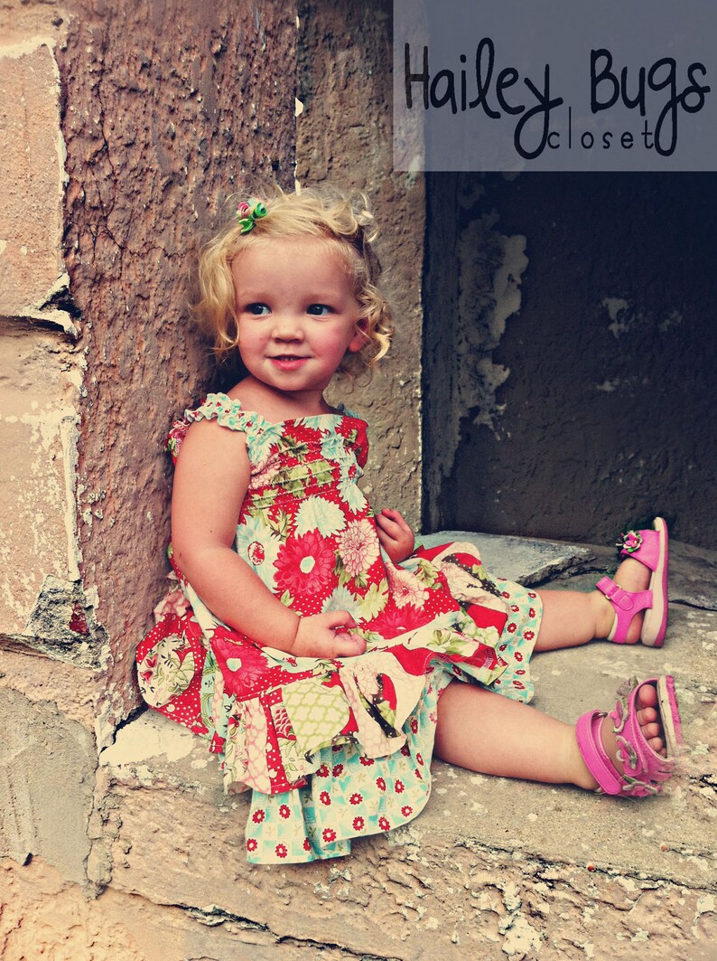 Girls Maxi Dress PDF 3 strap & hem options and a skirt size 12m-10 Instant Download, no waiting image 2