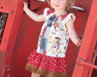 Peasant Dress Kaleidoscope Pattern Sizes 12m -14 pdf INSTANT DOWNLOAD