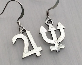 Planetary Symbol Glyph Earrings, you choose Jupiter, Saturn, Neptune, Mars, Mercury Uranus, Pluto, Venus