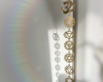 Chakra Crystal window hanging, 13” your choice of crystal gemstone, meditation room, decoration