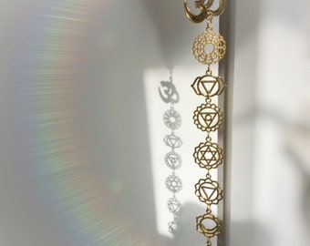 Chakra Symbol Hanging, Gemstone Home Decor, Spiritual Gift idea