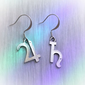 Planet Symbol Glyph Earrings, you choose your pair Jupiter, Saturn, Neptune, Mars, Mercury Uranus, Pluto, Venus, Fishhook