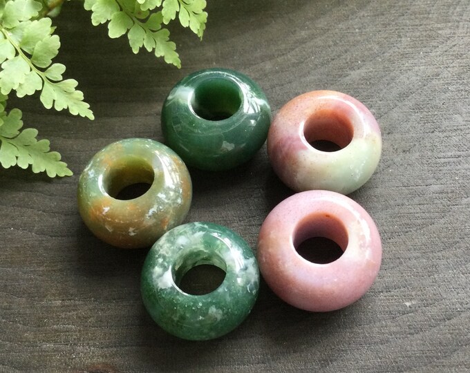 Large hole Hair beads, loc beads, dread beads set, Rondelle Donut