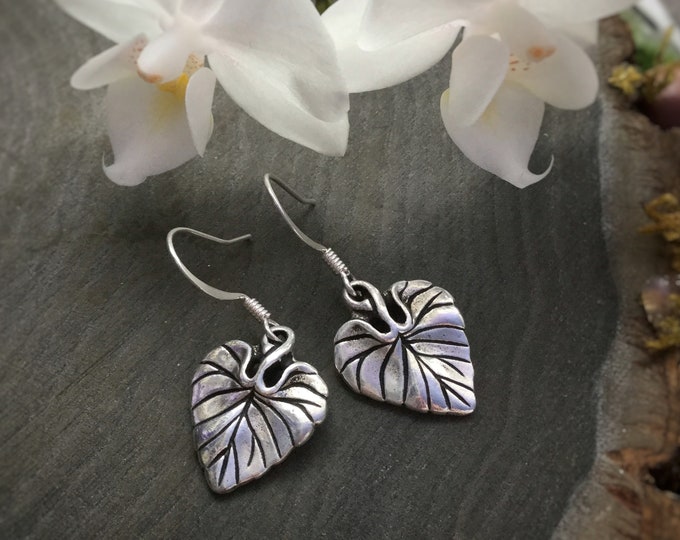 Heart Leaf Philodendron earrings, your choice of ear hooks ( sold per pair, leave QTY as 1 to receive one pair)