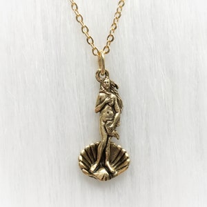 Birth of Venus necklace in silver or gold, Aphrodite Goddess, Botticelli Art history