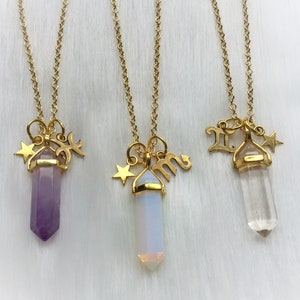 Zodiac Crystal Necklace, your choice of Crystal with your Astrology sign