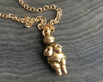 Venus de Willendorf Goddess necklace, 21mm pendant on 16, 18 or 24 inch chain