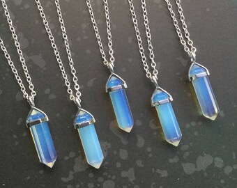 Opalite Crystal necklace pendant gemstone choker, Glass Opal