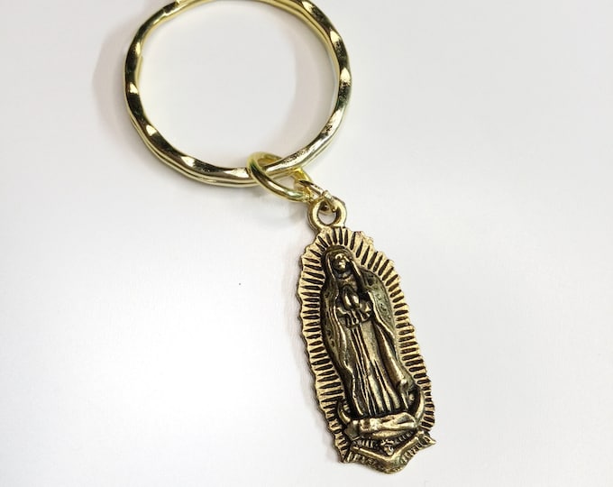 Our Lady of Guadalupe, Virgin Mary Protection Keyring, Keychain or Necklace, medallion pendant, gift for