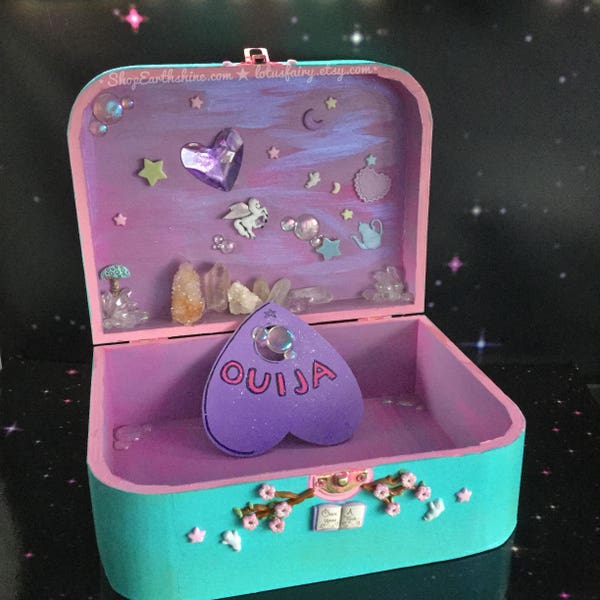 Crystal Tarot trinket box, Pastel Ouija , Spirit Quartz, Pegasus Fantasy Teaparty