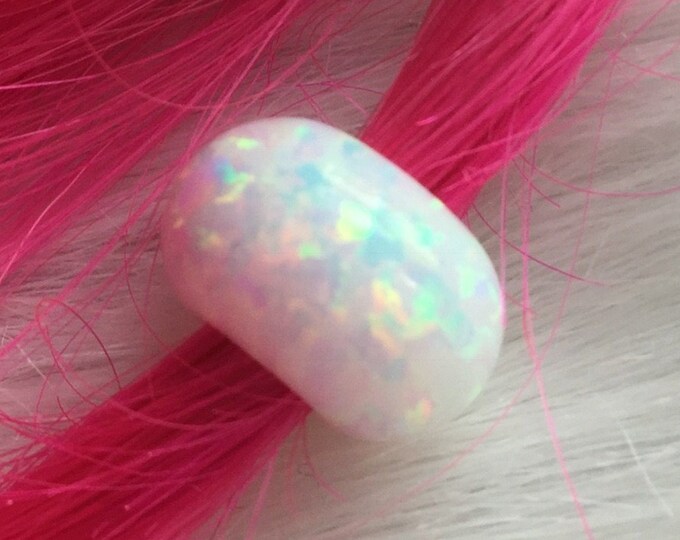 Holographic Opal Dread bead, high quality lab made opal, 5mm hole, for SMALL LOCS