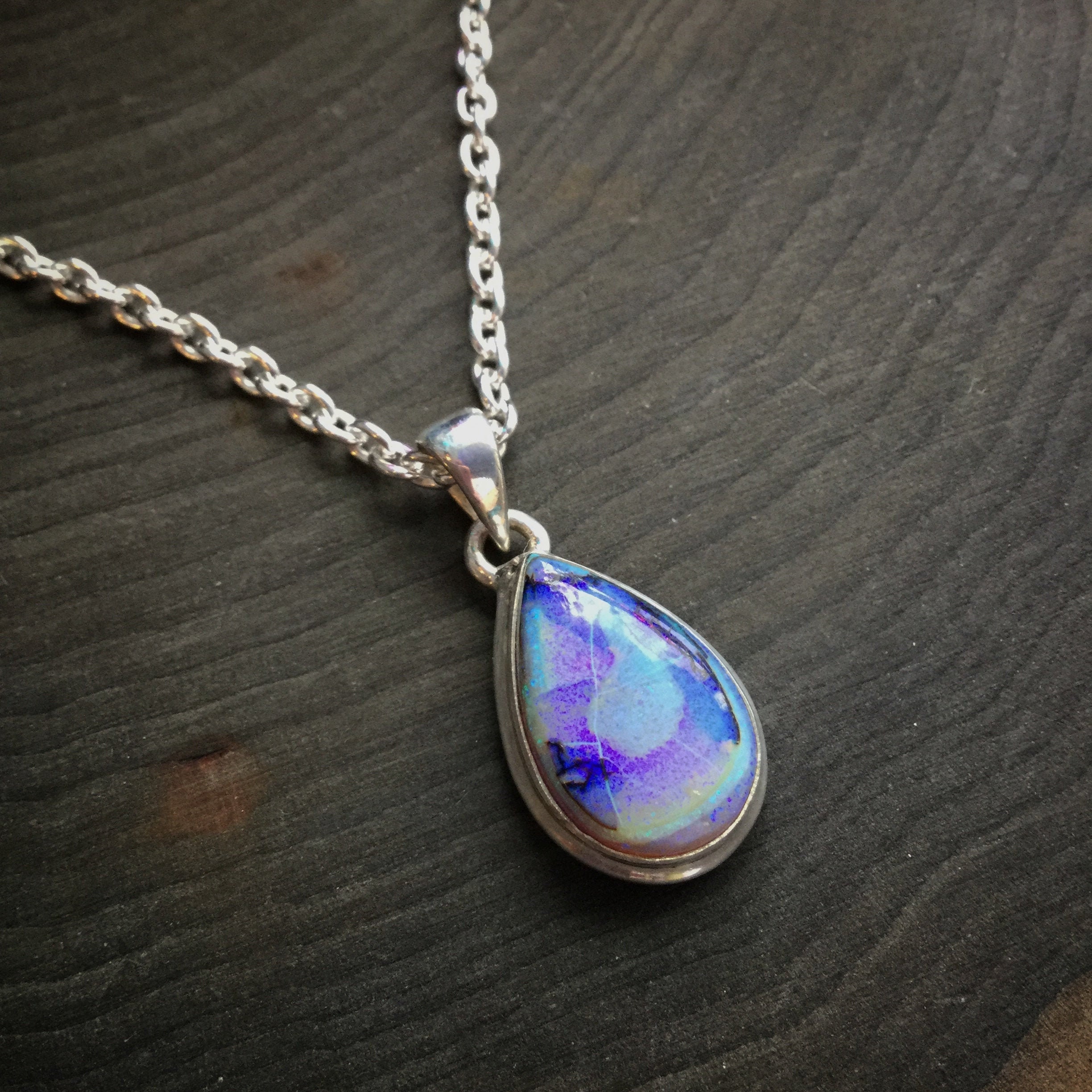 Monarch Opal Teardrop Necklace