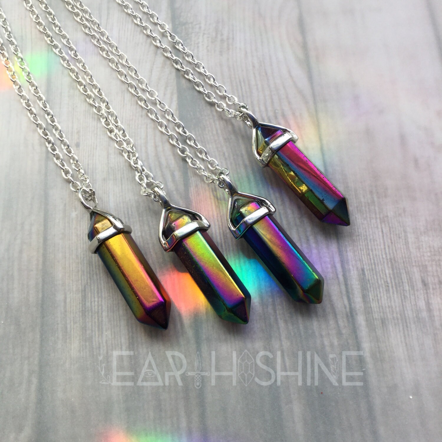 Rainbow Fluorite Necklace | Fluorite Crystal Point Necklace in Silver –  Crystalline Dream