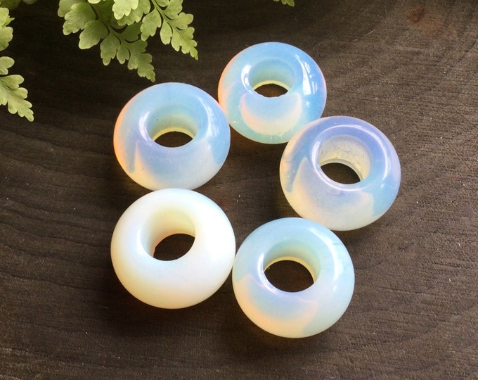 Opalite Glass loc beads, 6mm hole, dreadlocks, loc beads, hair beads, braids