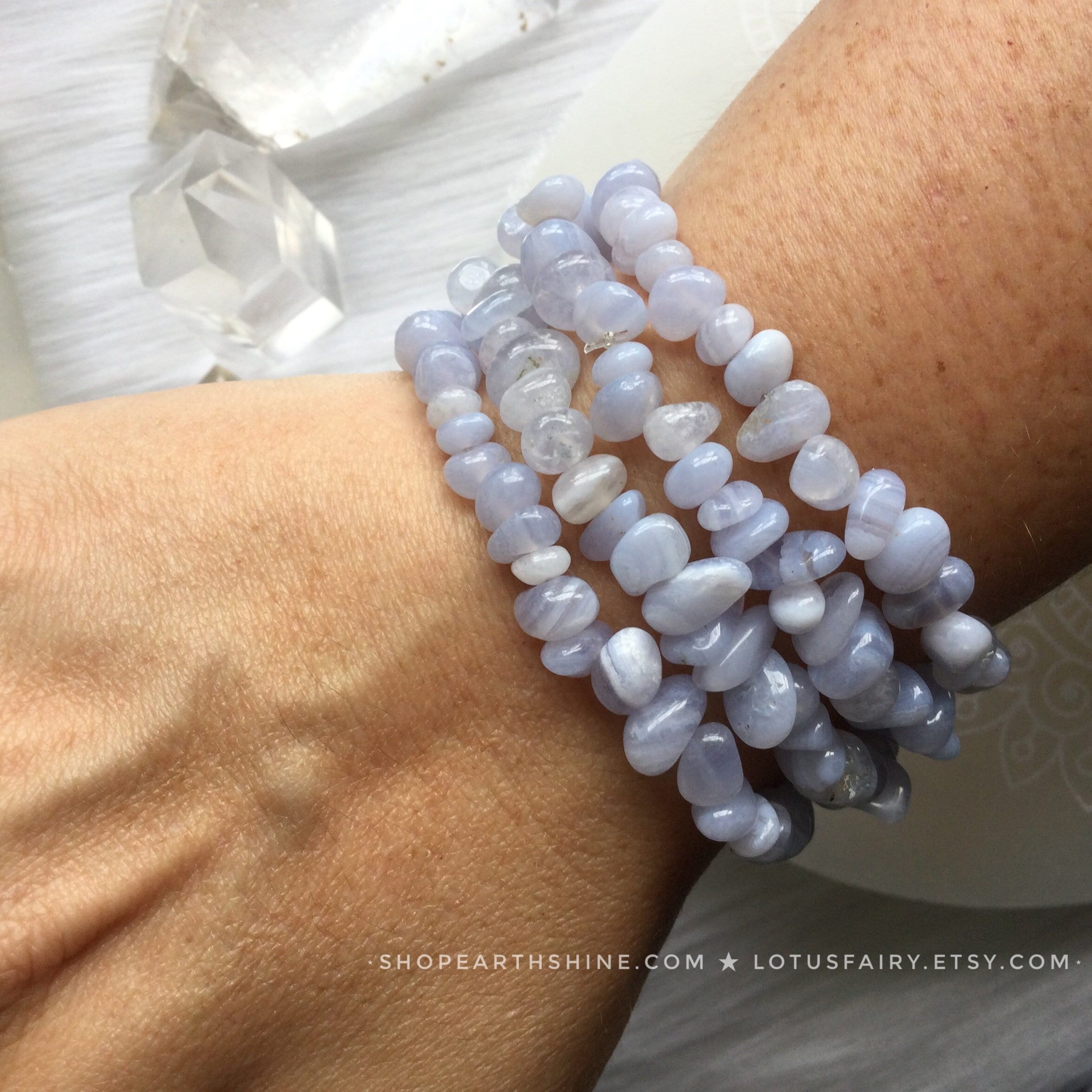 Blue Lace Agate Beaded Bracelet – Rocks and Gems Canada