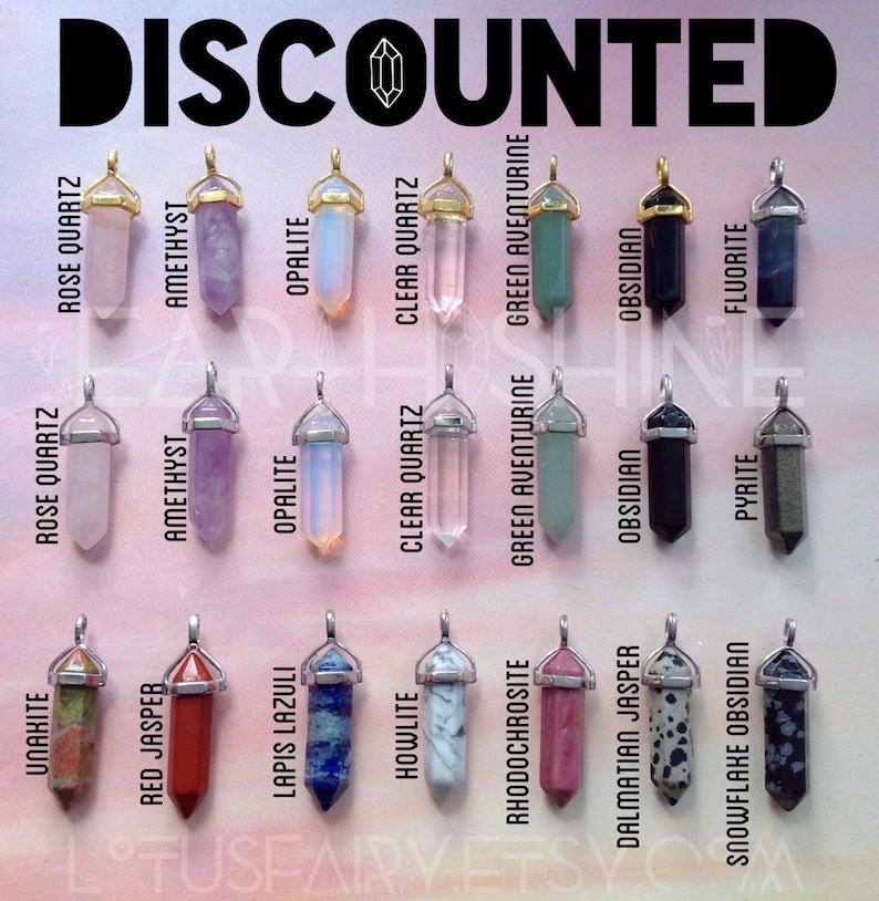 DISCOUNTED Crystal point pendant necklace, Seconds, Small flaws, imperfect image 1