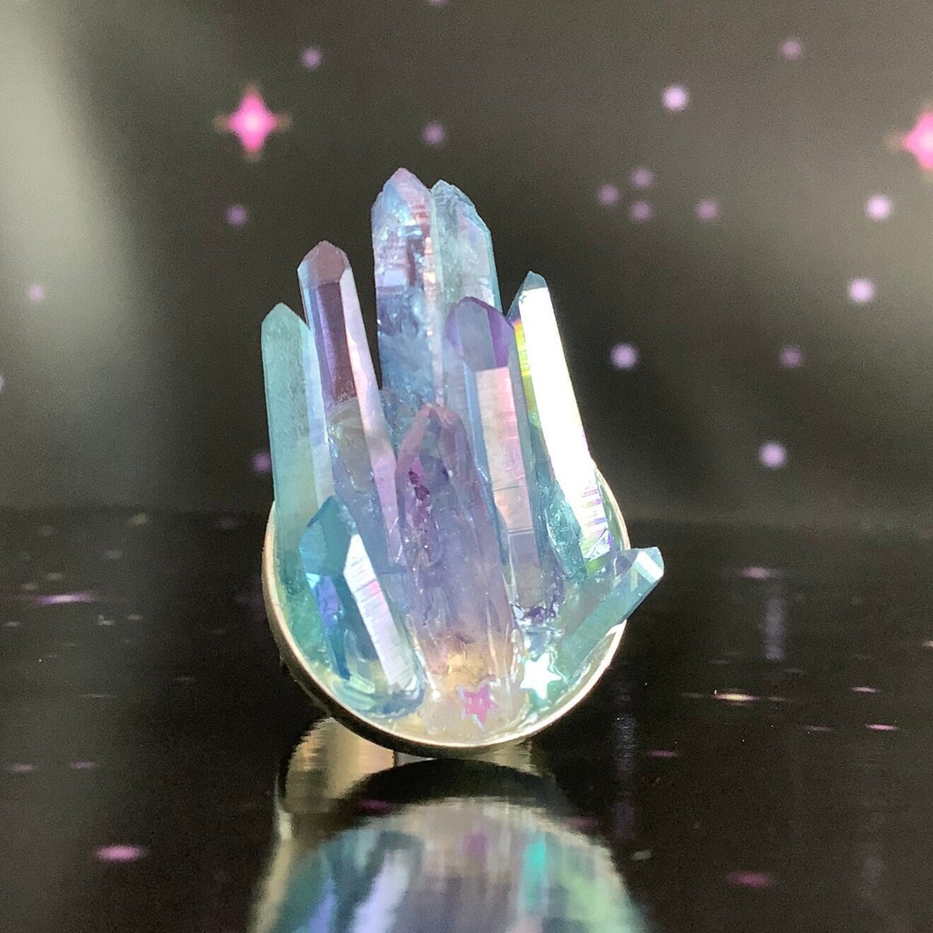 Aqua aura 2024 quartz ring