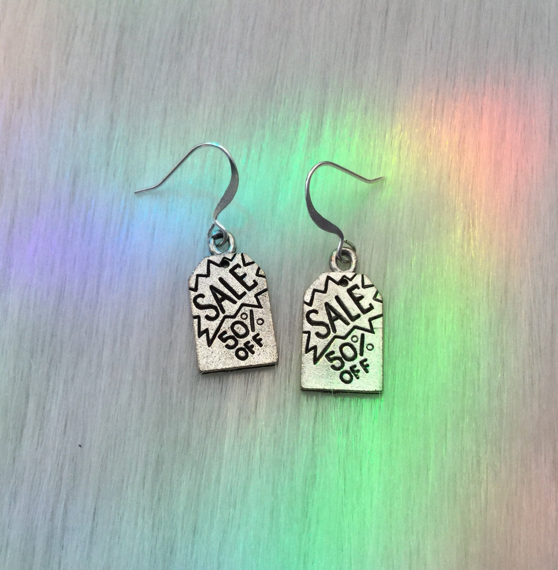 Funny Earrings, Sale 50 off Tag earrings (sold per pair, leave qty as 1)