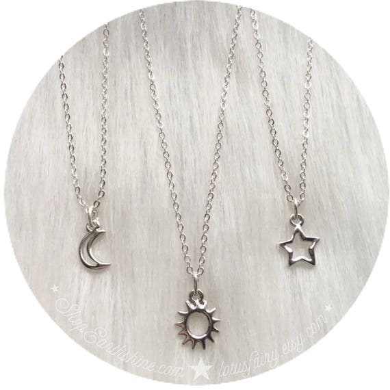 3pcs/set Hollow Sun Moon Star Necklace Couple Clavicle Chain Gifts | Fruugo  NO