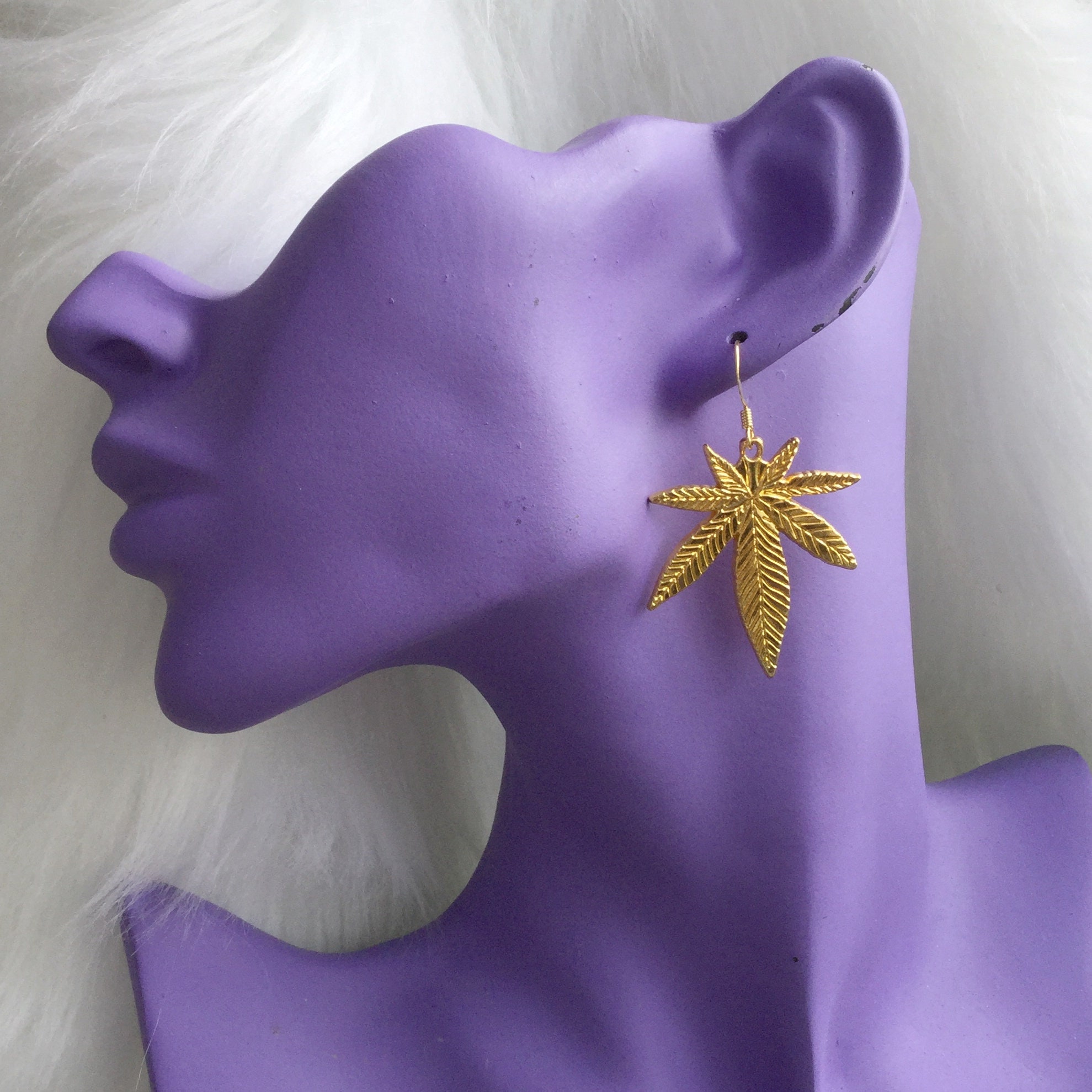 small purple 420 earrings