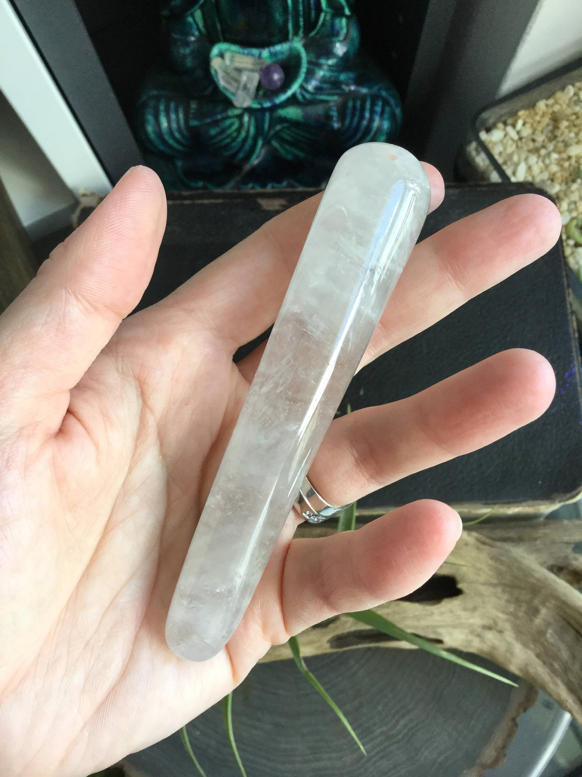 Crystal Quartz Crystal massage wand, clear quartz, master healer