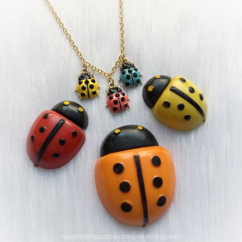 inspired by the Ladybug magnets from the 70s and 80s Ladybug Necklace
