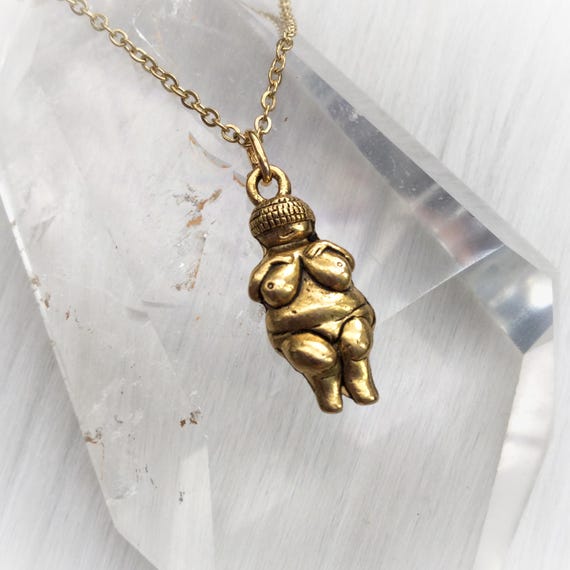 Venus de Willendorf Goddess necklace: long or short chain