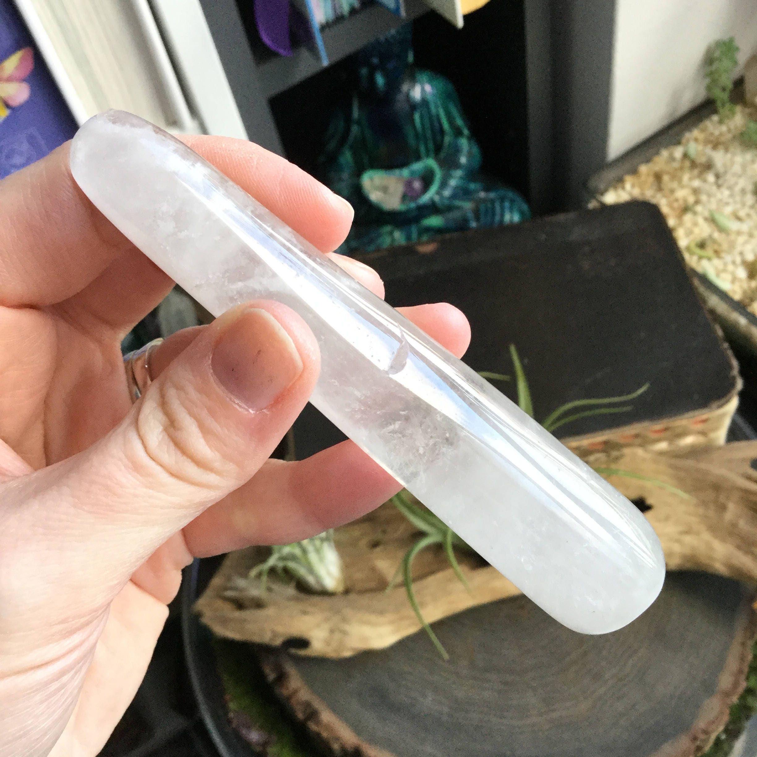 Crystal Quartz Crystal massage wand, clear quartz, master healer