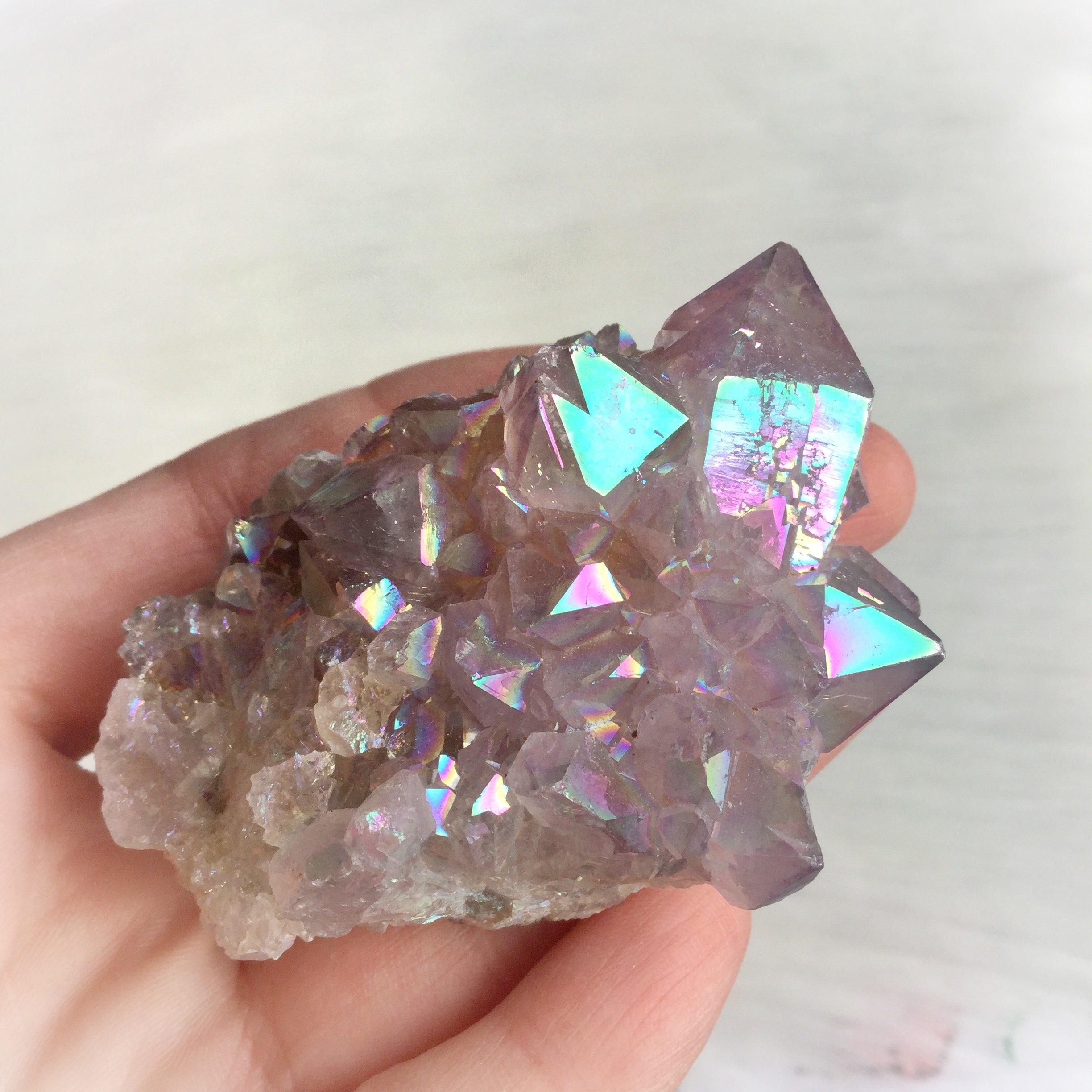 Rainbow Spirit Quartz, 103g treated crystal, Rainbow Titanium Aura