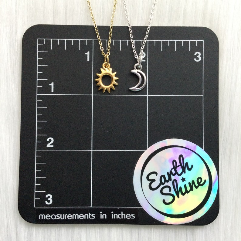 Sun and Moon friendship necklaces, Dainty, Minimalist Jewelry, Sold individually or as a set image 6