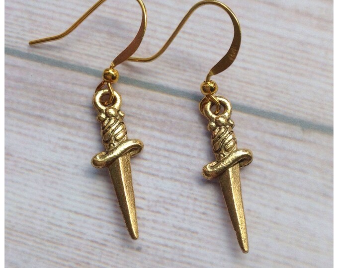 Knife Dagger Athame earrings, sold per pair (leave QTY as 1 to receive one pair)