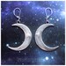 Large Moon earrings, silver crescent luna earrings for regular or stretched ears, sold per pair (leave qty as 1) 