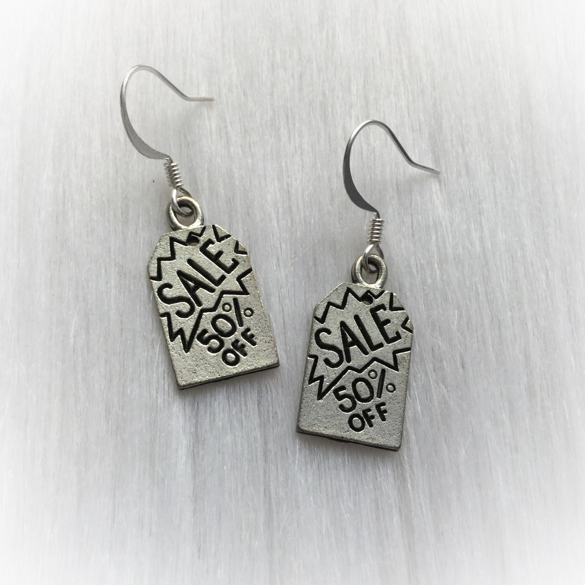 Funny Earrings, Sale 50 off Tag earrings (sold per pair, leave qty as 1)