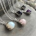 Crystal ball necklace, Amethyst, Rose Quartz, Blue Goldstone, Opalite or Obsidian 
