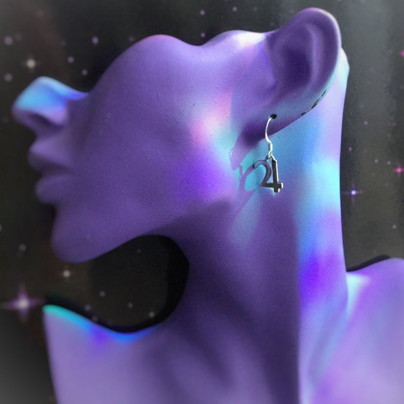 Planet Symbol Glyph Earrings, you choose your pair Jupiter, Saturn, Neptune, Mars, Mercury Uranus, Pluto, Venus, image 3