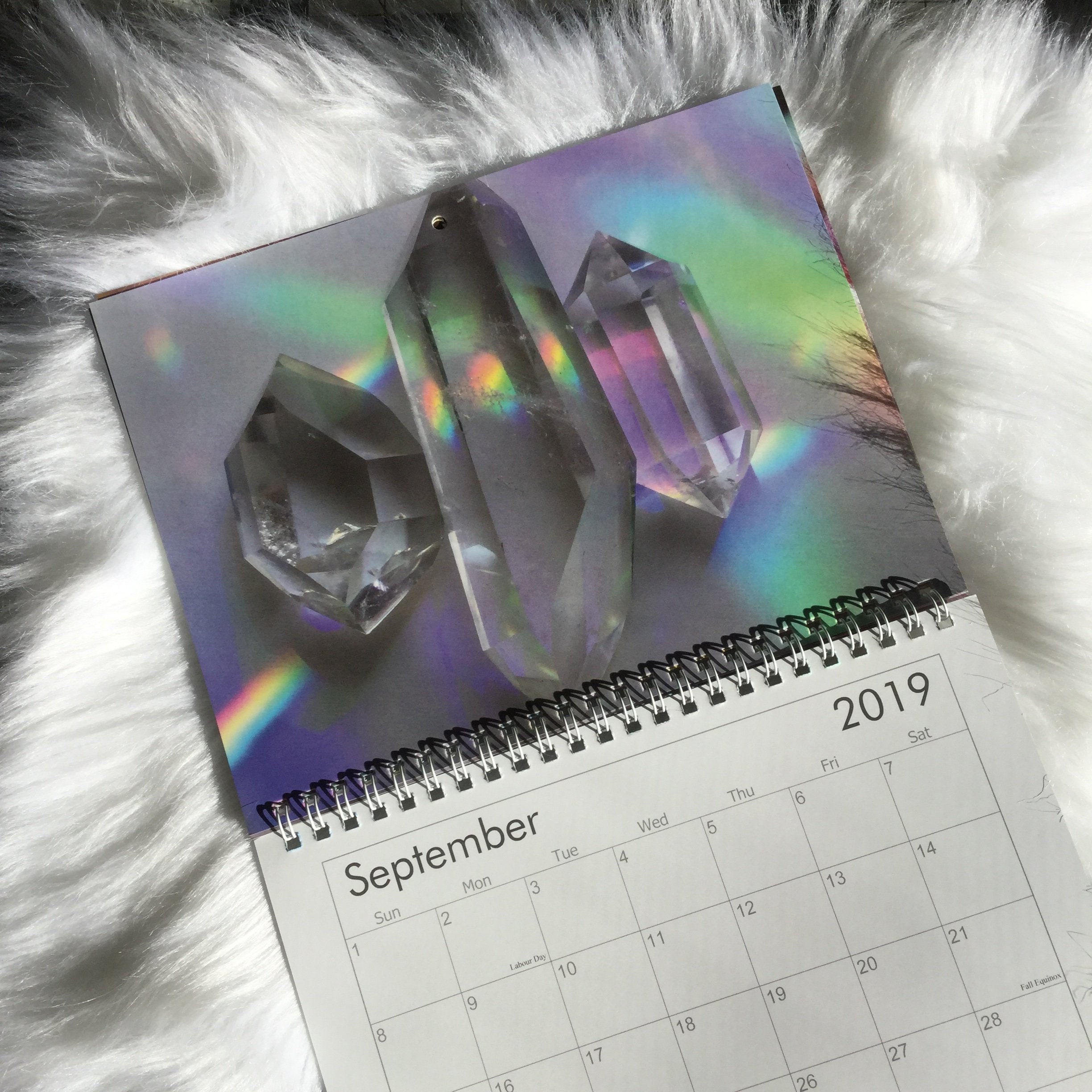 LAST ONE Sale Crystal Wall Calendar for 2019, Gemstone Art Planner, 6