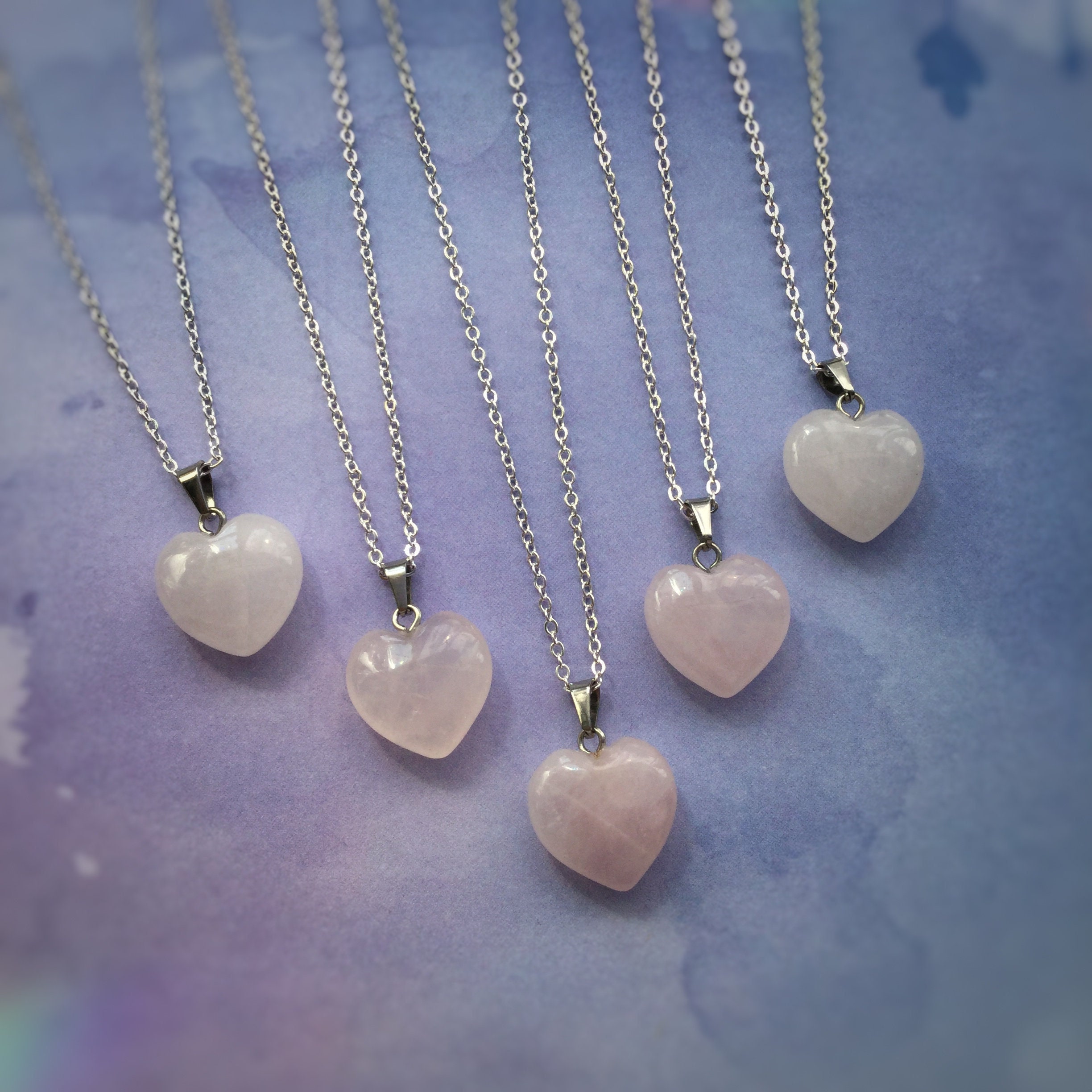 rose quartz heart necklace